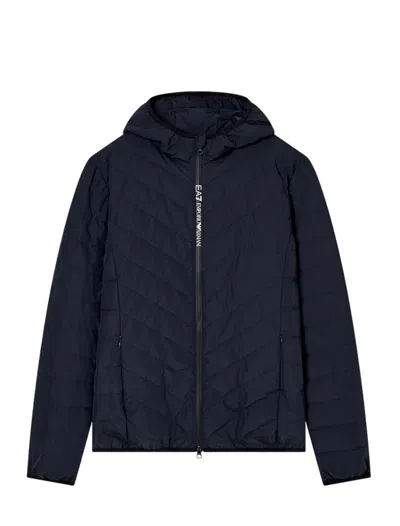 Ea7 Emporio Armani Coats In Blue