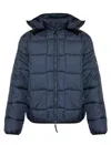 Ea7 Hooded Padded Jacket In Blue