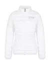 Ea7 Logo Down Jacket In White