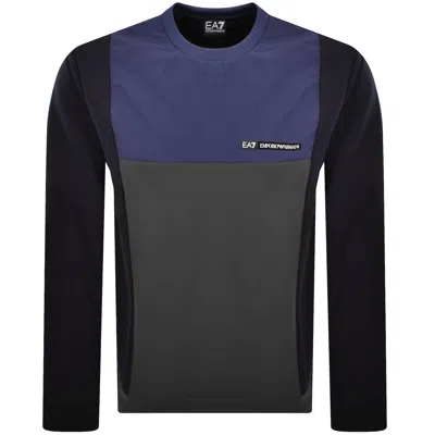 Ea7 Emporio Armani Colourbock Sweatshirt Blue