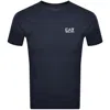 Ea7 Logo Series Cotton-jersey T-shirt In Navy