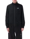 Ea7 Core Identity Recycled-nylon Zip-up Sweatshirt In Black