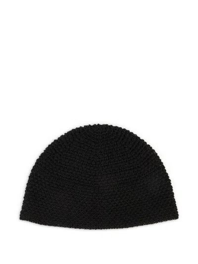 Ea7 Emporio Armani Cotton Blend Beanie In Black