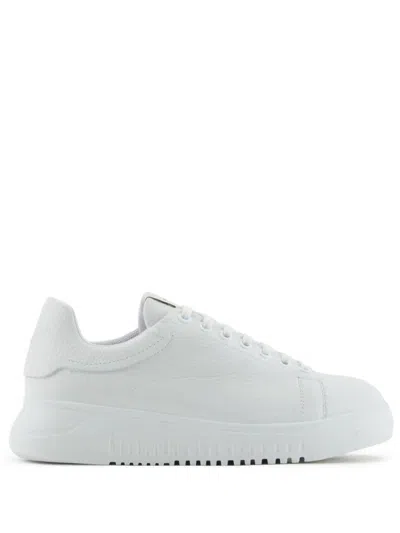 Ea7 Emporio Armani Cruelty Free Leather Trainers In White