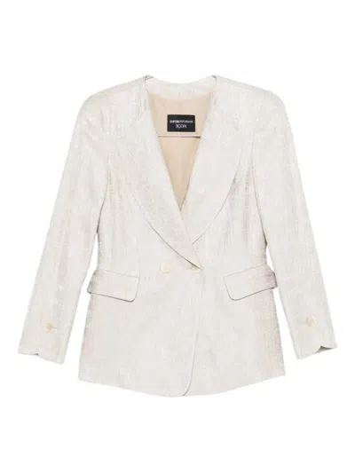 Ea7 Emporio Armani Double-breasted Jacket In Neutral