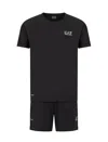 Ea7 T-shirt And Shorts Set In Black