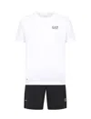 Ea7 Official Store Ensemble T-shirt Et Short Dynamic Athlete En Tissu Technique Ventus7 In White