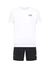 Ea7 Official Store Ensemble T-shirt Et Short Dynamic Athlete En Tissu Technique Ventus7 In White