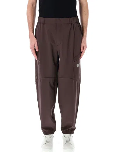 Ea7 Emporio Armani Dynamic Athlete Cargo Trousers In Shale