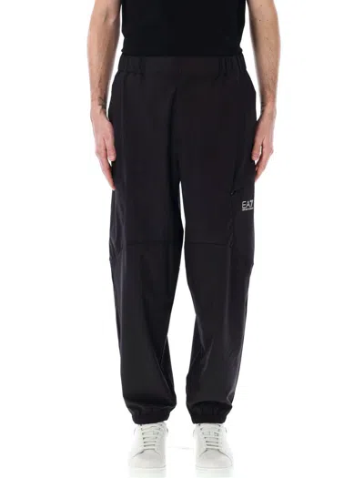 Ea7 Emporio Armani Dynamic Athlete Cargo Trousers In Black