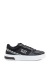 Ea7 Logo-patch Panelled Sneakers In Black