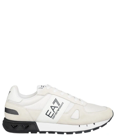 Pre-owned Ea7 Emporio Armani  Sneakers Men X8x151xk354s271 White Leather Logo Detail Shoes