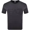 Ea7 Emporio Armani Embossed Logo T Shirt Grey In Black