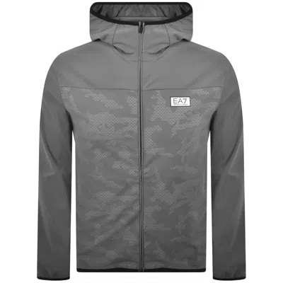 Ea7 Emporio Armani Full Zip Hoodie Grey In Gray