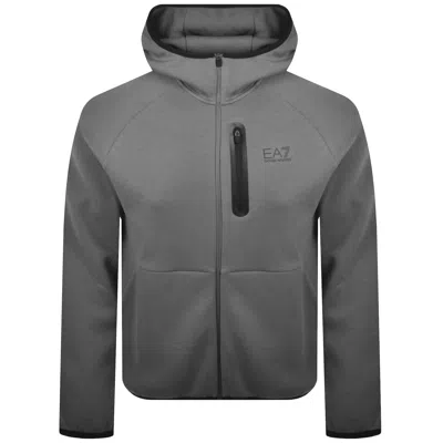 Ea7 Emporio Armani Full Zip Hoodie Grey In Gray