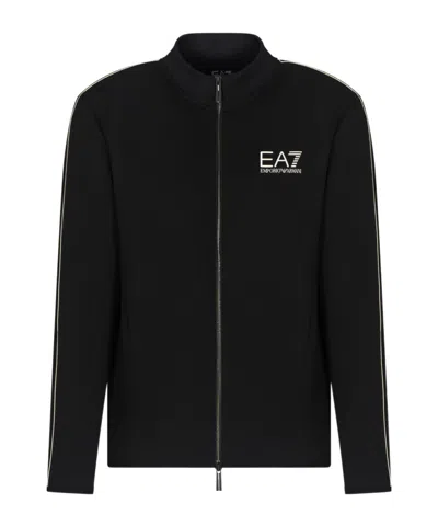 Ea7 Emporio Armani Full Zip Sweatshirt In Black