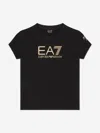 Ea7 Kids'  Emporio Armani Girls Logo T-shirt In Black