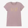 Ea7 Kids'  Emporio Armani Girls Purple Cotton T-shirt