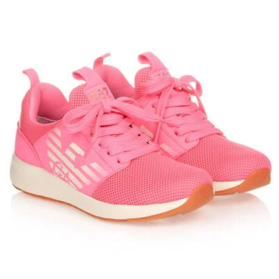 Ea7 Emporio Armani Girls Teen Pink Logo Trainers