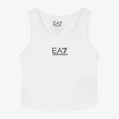 Ea7 Kids'  Emporio Armani Girls White Ventus7 Sports Top