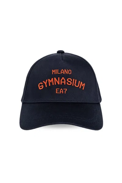 Ea7 Logo-embroidered Cap In Navy
