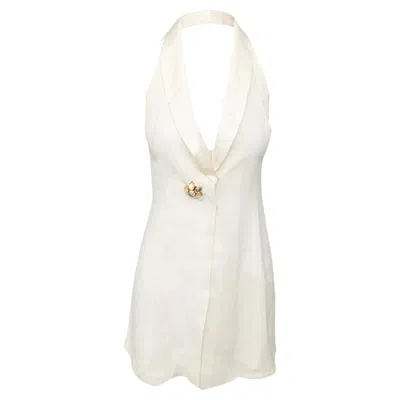 Pre-owned Ea7 Emporio Armani Halter Mini Dress - '10s In Sand