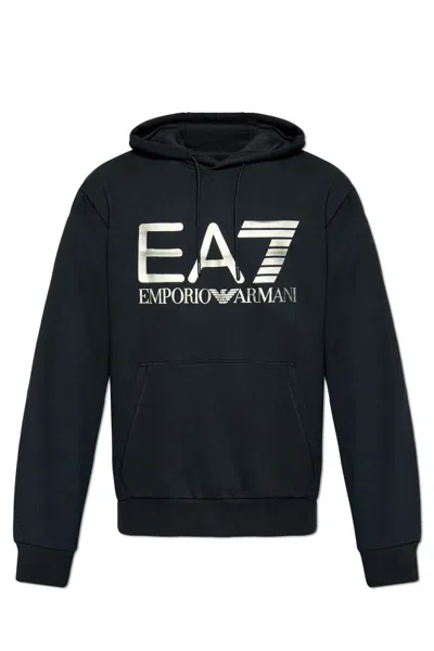 Ea7 Emporio Armani Hooded Sweatshirt In Blu
