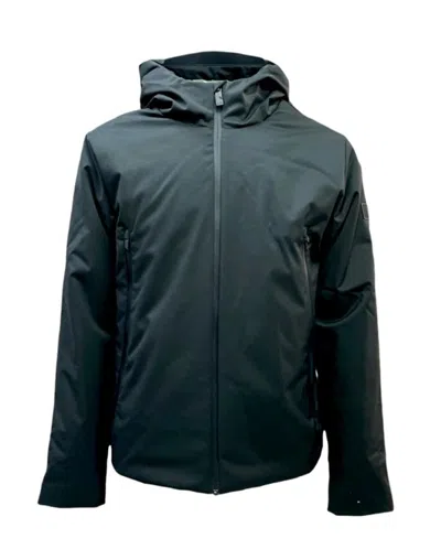 Ea7 Emporio Armani Hooded Zipped Jacket In Black