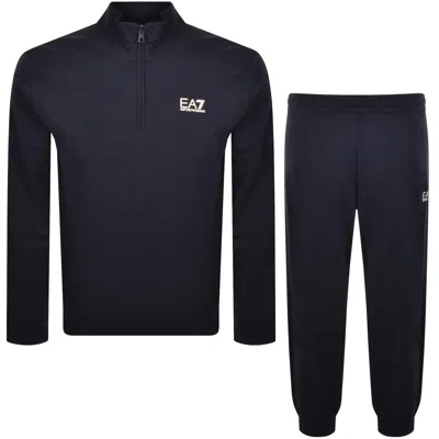Ea7 Emporio Armani Jersey Tracksuit Navy In Blue
