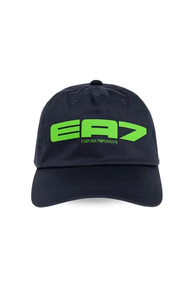 Ea7 Logo-appliqué Cap In Navy
