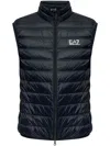 Ea7 Logo Down Vest In Blue