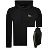 Ea7 Emporio Armani Logo Hoodie Black In Black