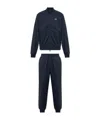 Ea7 Emporio Armani Logo Patch Stand Collar Tracksuit Set In Blue
