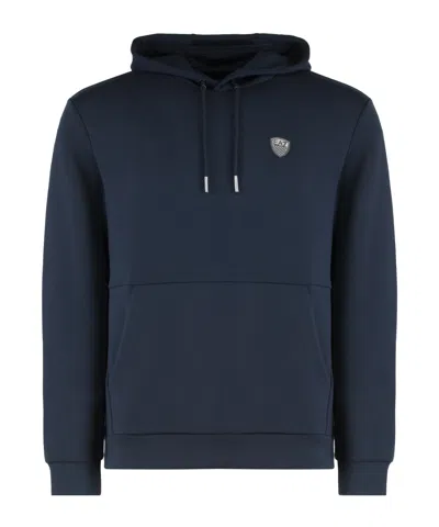 EA7 EA7 EMPORIO ARMANI LOGO DETAILED DRAWSTRING HOODIE