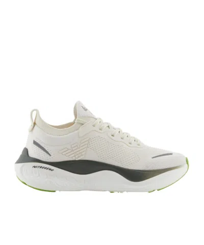Ea7 Emporio Armani Logo Printed Lace-up Sneakers In White