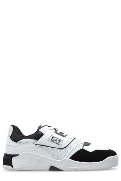 Ea7 Logo-patch Sneakers In White