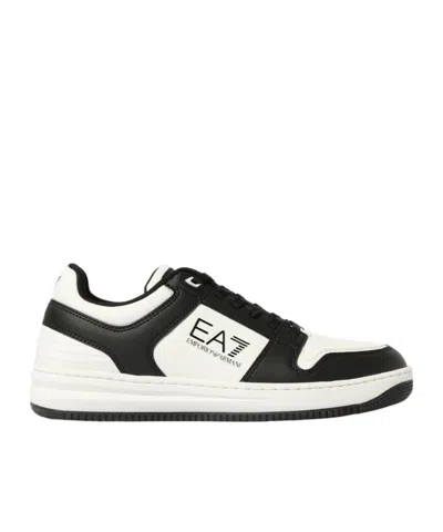 Ea7 Emporio Armani Logo Printed Low-top Sneakers In White