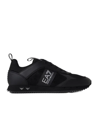 Ea7 Alture Logo-print Low-top Sneakers In Black