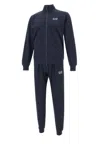 Ea7 Emporio Armani Logo Printed Zipped Track Suit In Blue