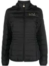 Ea7 Logo Down Jacket In Black