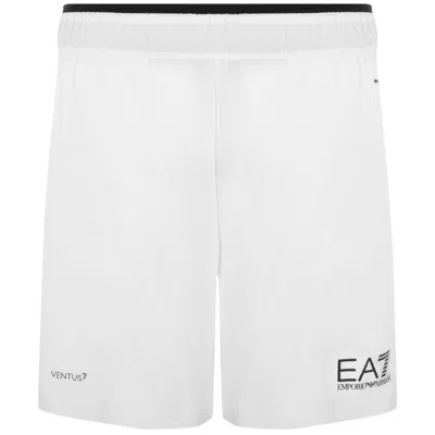 Ea7 Emporio Armani Logo Shorts White