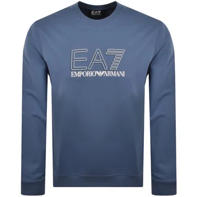 Ea7 Emporio Armani Logo Sweatshirt Blue