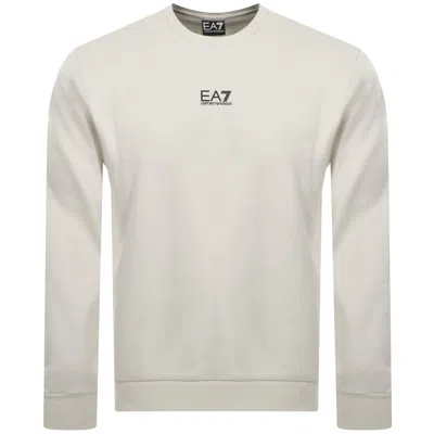 Ea7 Emporio Armani Logo Sweatshirt Cream In Neutral