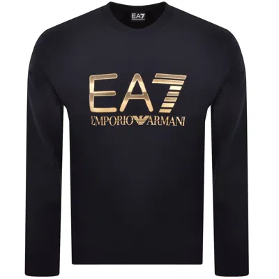 Ea7 Emporio Armani Logo Sweatshirt Navy In Black