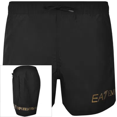 Ea7 Emporio Armani Logo Swim Shorts Black