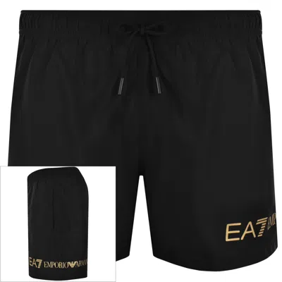 Ea7 Emporio Armani Logo Swim Shorts Black