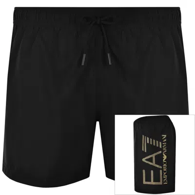 Ea7 Emporio Armani Logo Swim Shorts Black