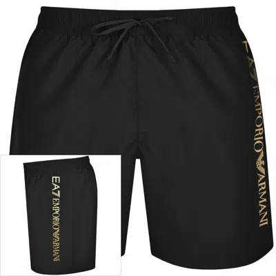 Ea7 Emporio Armani Logo Swim Shorts Black