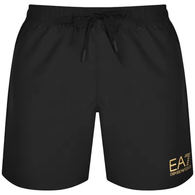 Ea7 Emporio Armani Logo Swim Shorts Black