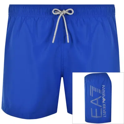 Ea7 Emporio Armani Logo Swim Shorts Blue